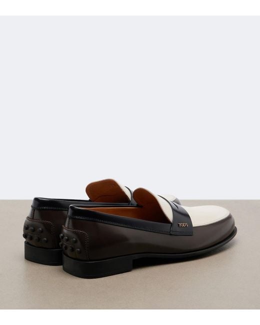 Tod's Multicolor Leather Penny Loafers