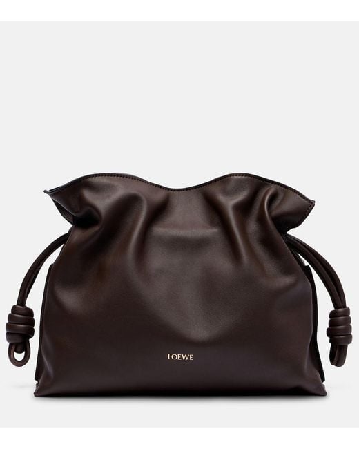 Loewe Black Flamenco Medium Leather Clutch