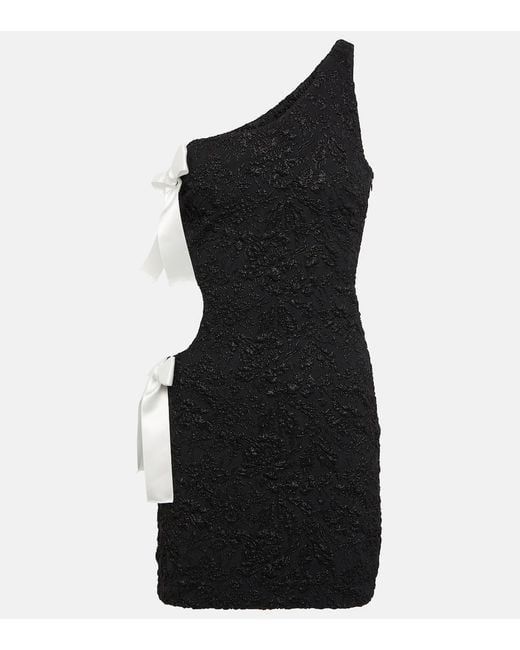 Giambattista Valli Black One-Shoulder Bow-Detail Dress