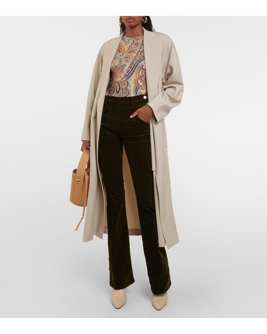 FRAME Black Le Slim Palazzo High-Rise Corduroy Flared Pants