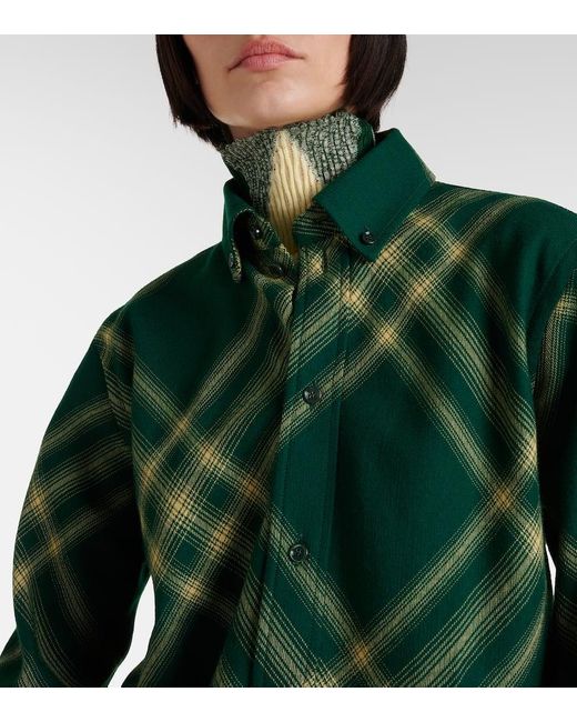 Burberry Green Hemd aus Wolle