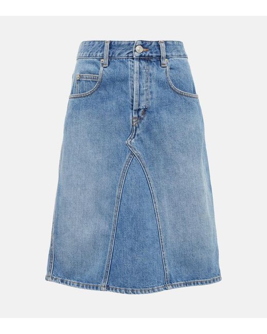 Isabel Marant Blue Fiali Denim Midi Skirt