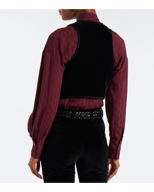 Etro Black Beaded Velvet Vest