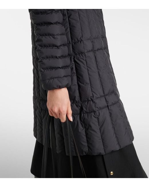 Moncler Black Menthelong Quilted Down Coat