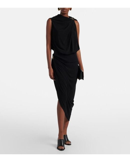 Sportmax Black Draped Crepe Top