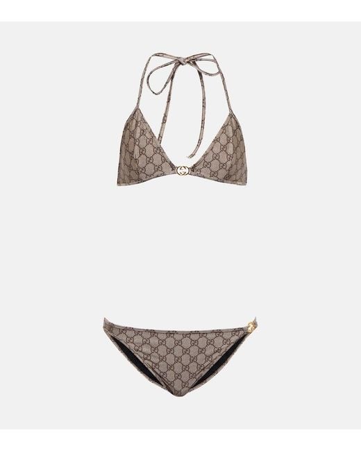 Gucci Multicolor GG Halterneck Bikini