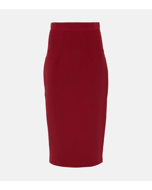 Safiyaa Red Hokoku Pencil Skirt