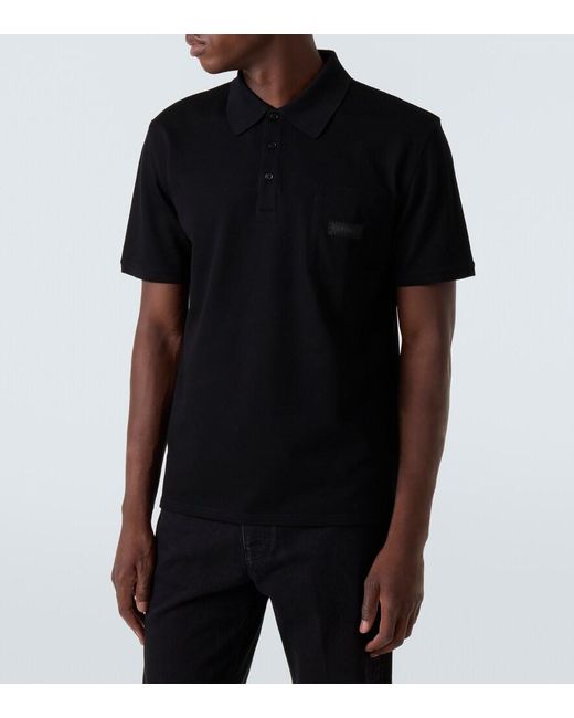 Givenchy Black Logo Cotton Pique Polo Shirt for men