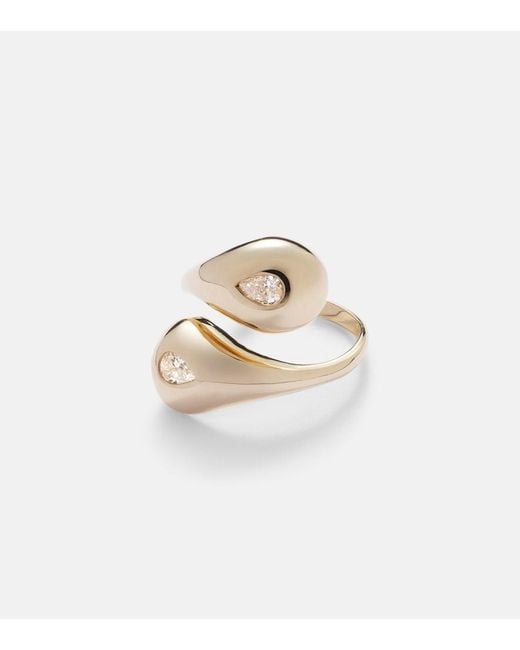 Mateo White Water Droplet 14Kt Ring With Diamonds