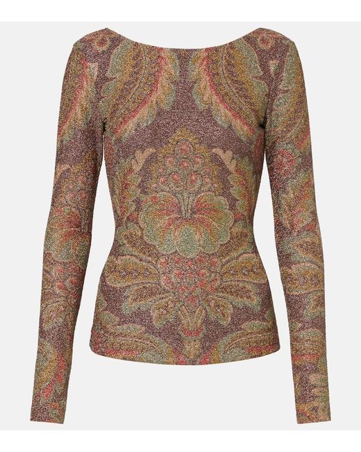 Etro Brown Printed Top