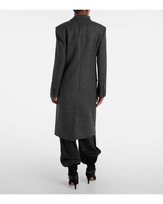 Isabel Marant Black Irene Double-Breasted Virgin Wool Coat