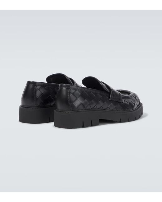 Bottega Veneta Loafers Haddock Aus Leder in Black für Herren