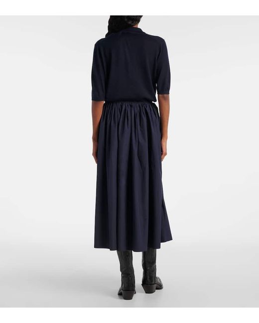 Gabriela Hearst Blue Midirock Chiara Aus Baumwolle