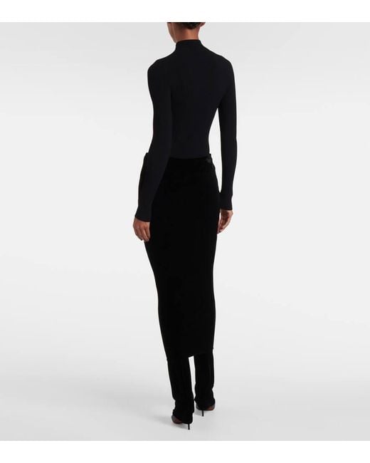 Alaïa Black Fluid Jersey Skirt Pants