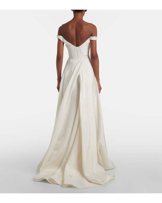 Vivienne Westwood White Bridal Tabitha Off-Shoulder Faille Gown