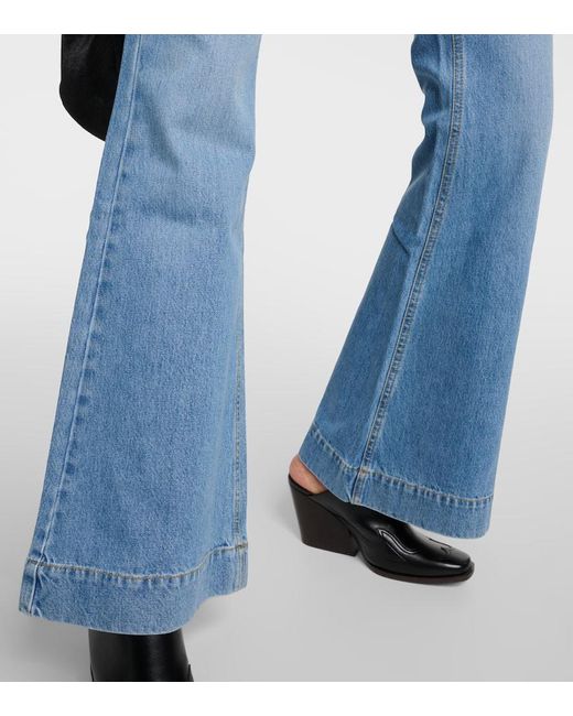 Jeans flared con tiro alto Stella McCartney de color Blue