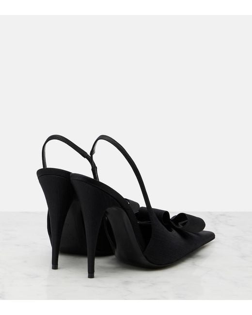 Saint Laurent Black Slingback-Pumps Tea Aus Satin