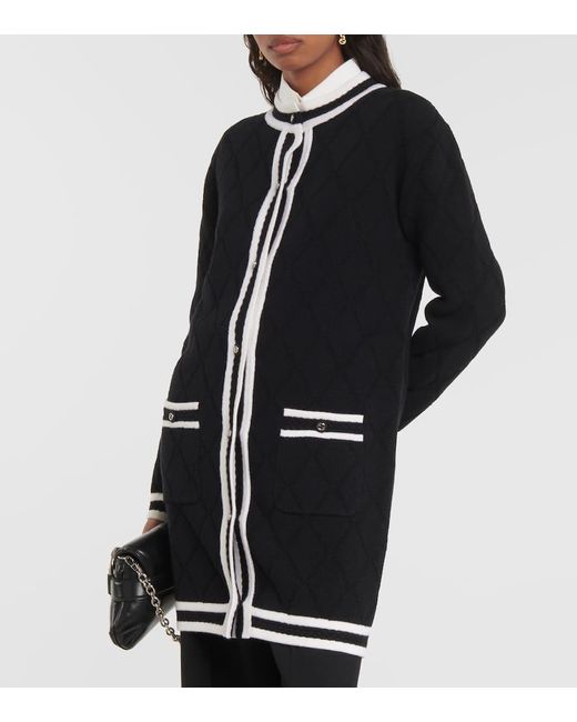 Cardigan de pique de lana Gucci de color Black