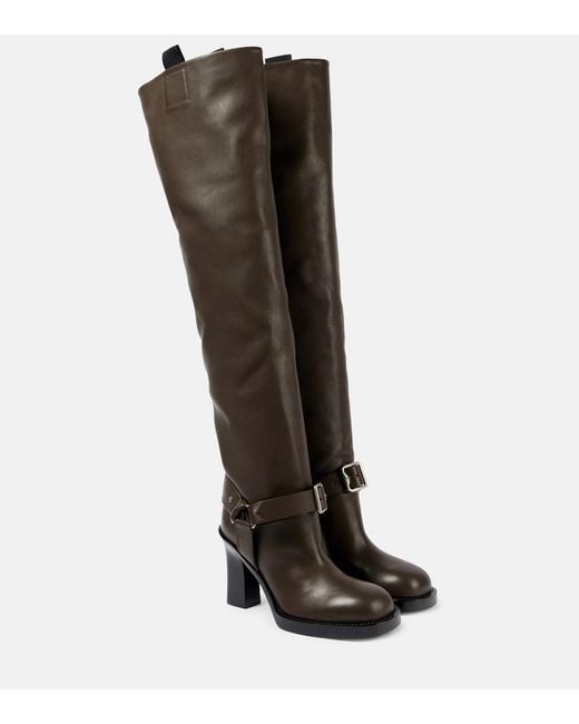 Burberry Brown Leather Over-The-Knee Boots