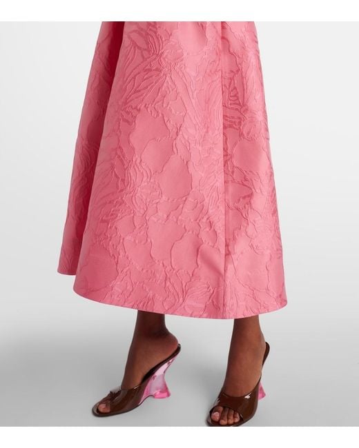 Rebecca Vallance Pink Petra Floral Jacquard Cocktail Dress