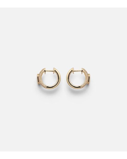 SHAY White 18Kt Huggie Earrings With Diamonds
