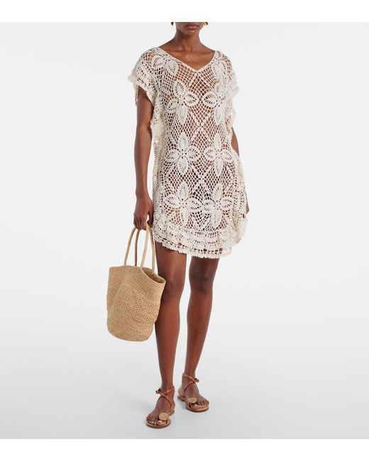 Anna Kosturova Natural Crochet Cotton Beach Dress