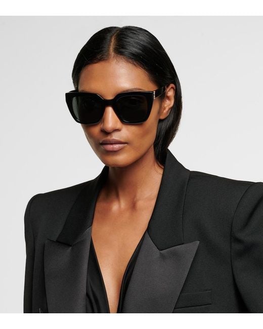 Saint Laurent Blue Monogram Oversized Sunglasses