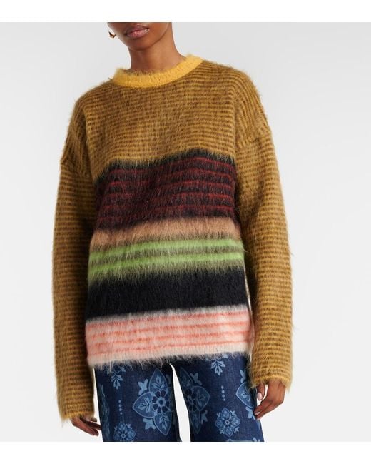 LaDoubleJ Green Berra Mohair-Blend Sweater