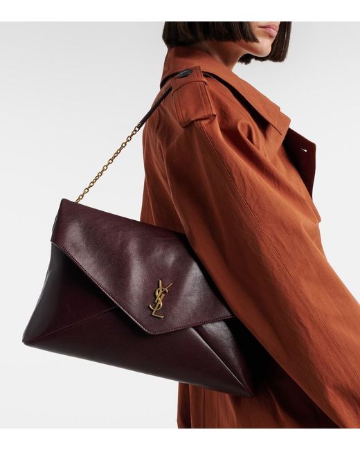 Saint Laurent Purple Cassandre Xxl Leather Shoulder Bag