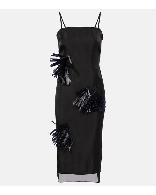 JACQUES WEI Black Besticktes Maxikleid