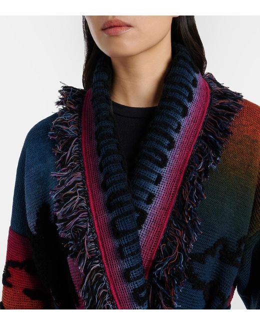 Alanui Red Sunset Stories Cashmere-Blend Cardigan
