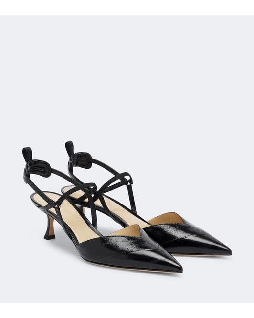 Fendi Black Very Colibri Leather Slingback Pumps