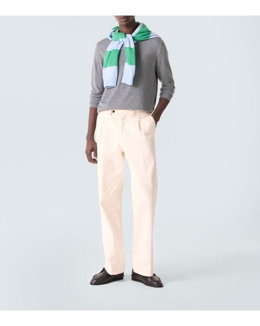 Allude Gray Virgin Wool Sweater for men