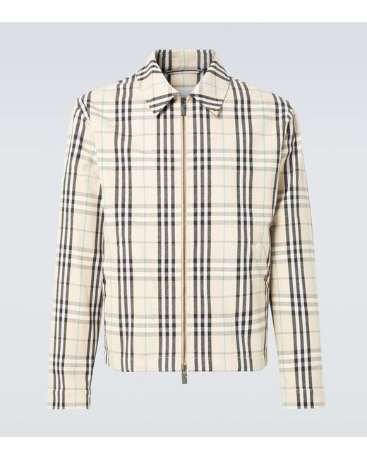 Burberry Multicolor Jacket With Classic Collar And All-Over Check Motif for men