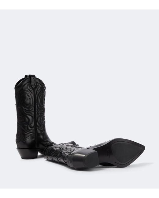 Acne Black Bouni Leather Cowboy Boots for men