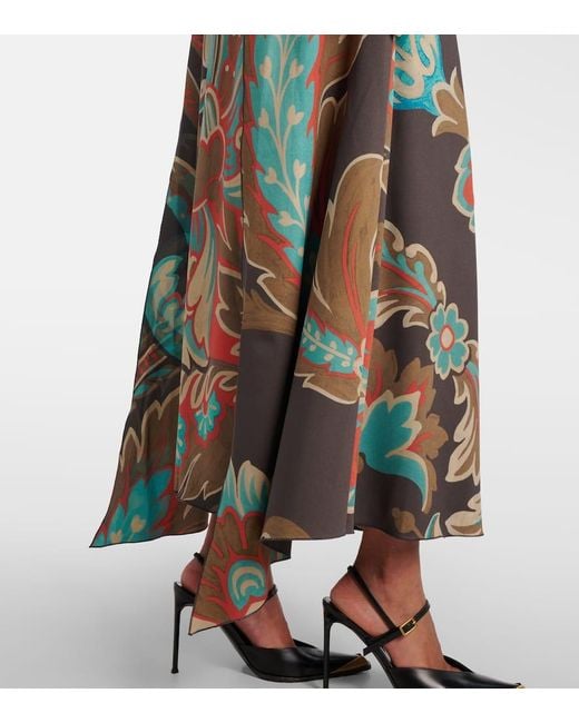 Vestido Largo Asimetrico Estampado Etro de color Multicolor