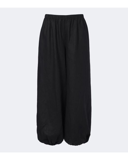 Faithfull The Brand Black Kortez Linen Balloon Pants