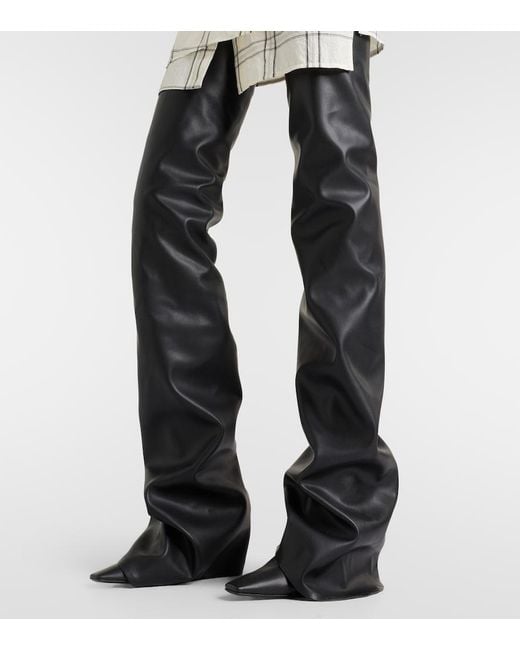 The Attico Black Robin Otk 95 Over-The-Knee Boots