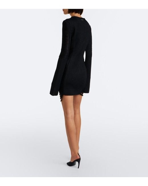 The Attico Black Fringed Minidress