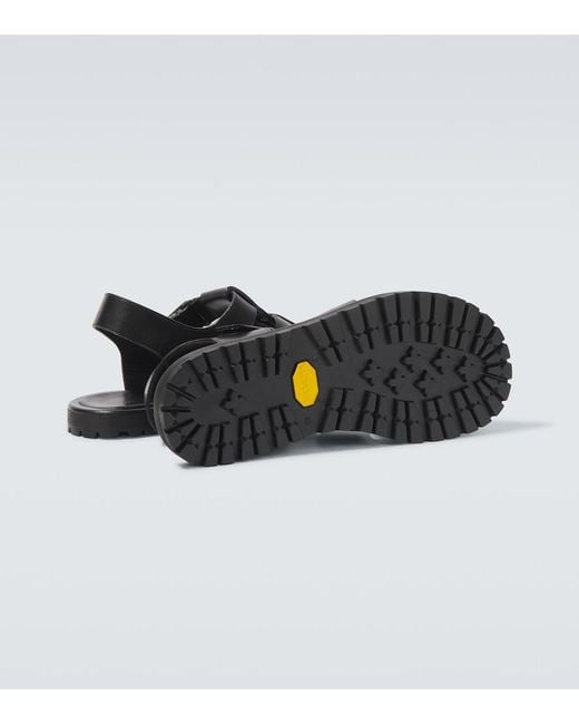 Studio Nicholson Black Sandom Leather Sandals for men