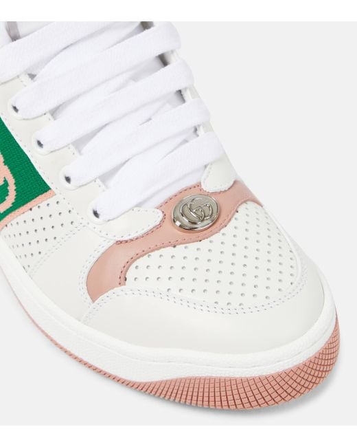 Baskets Screener Interlocking G en cuir Gucci en coloris White