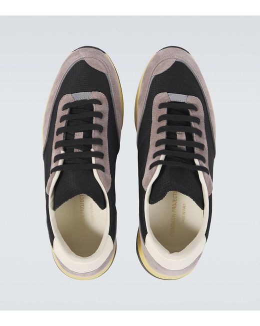 Common Projects Gray Track Classic Suede-Trimmed Sneakers for men