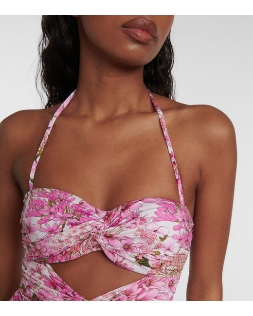 Giambattista Valli Pink Saint-Remy Cutout Floral Swimsuit