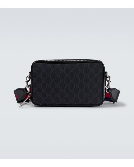 Gucci Black Gg Canvas Mini Shoulder Bag for men