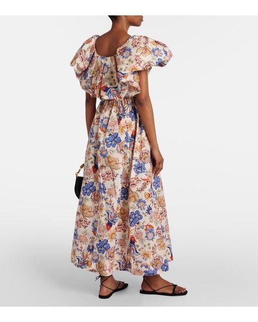 Ulla Johnson White Francesca Floral Cotton Poplin Midi Dress