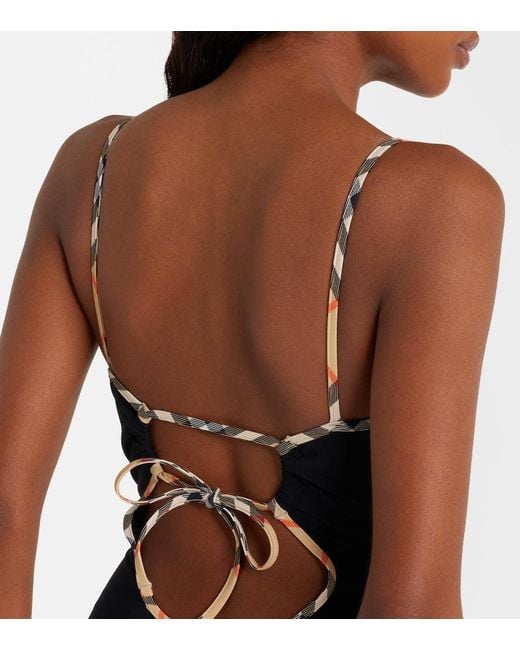 Burberry Black Check Swimsuit