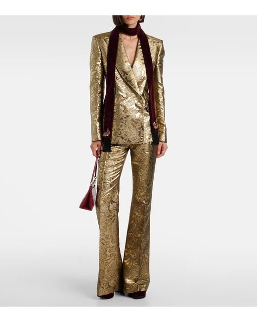 Etro Natural Blazer Aus Brokat