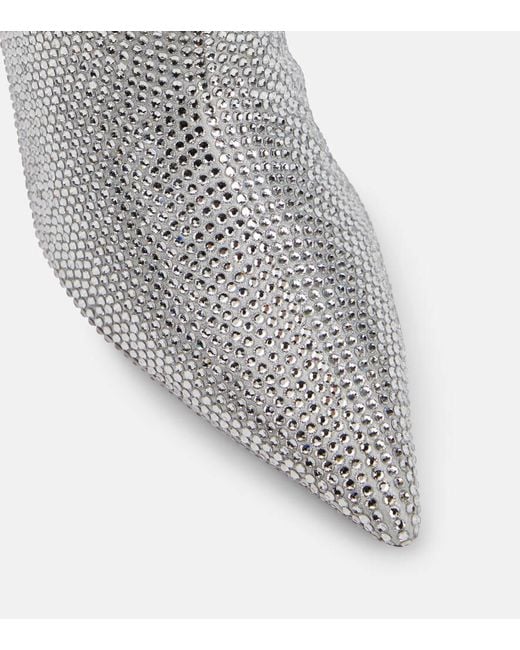 Christian Louboutin Gray Astrilarge Crystal-embellished Boots 85