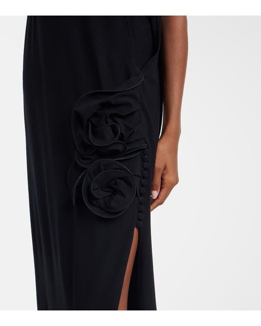 Magda Butrym Black Caped Asymmetric Gown