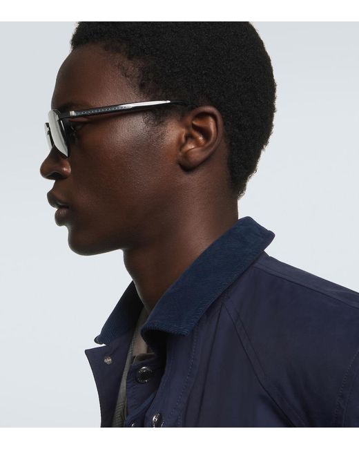 Brunello Cucinelli Black Carlito B. Aviator Sunglasses for men